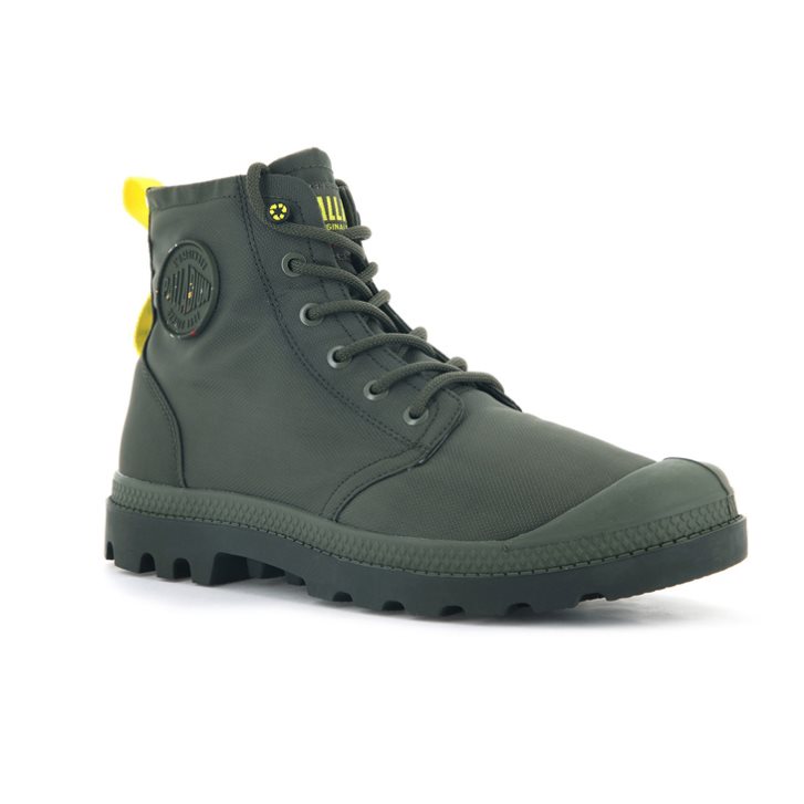 Palladium Pampa Recycle Waterproof+ 2 Men's Boots Olive | UK X138-JAF